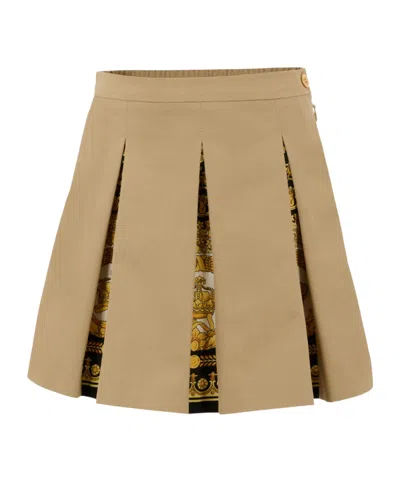 VERSACE PLEATED PANELLED SKIRT