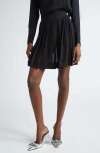 Versace Safety Pin Cover-up Pleated Skirt In Black