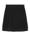 Versace Safety Pin Cover-up Pleated Skirt In Black