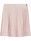 Versace Striped Pleated Skirt Button Detail