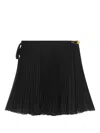 Versace Safety Pin Cover-up Pleated Skirt In Black