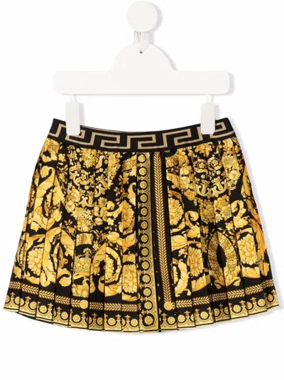 Versace Pleated Skirt In Nero