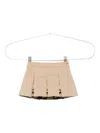 Versace Beige Skirt For Baby Girl With Barocco Print In Brown
