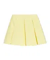 Versace Pleated Wool Mini Skirt In Yellow