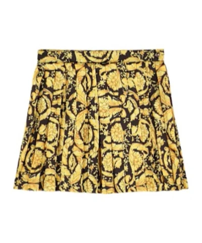 Versace Pleated Skirts In Yellow
