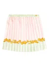Versace Pleated Striped Skirt In Pink