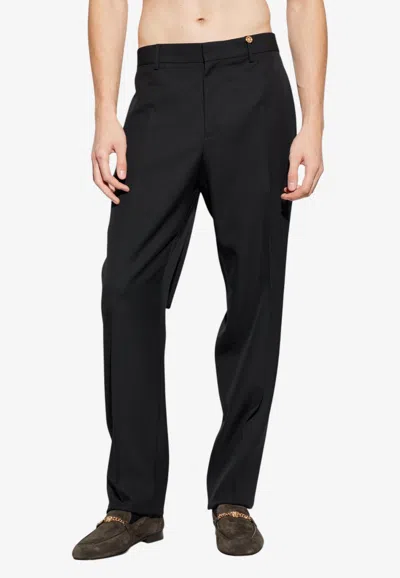 Versace Pleated Tailored Pants In Black