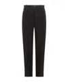 Versace Casual Cotton Gabardine Trousers In Black