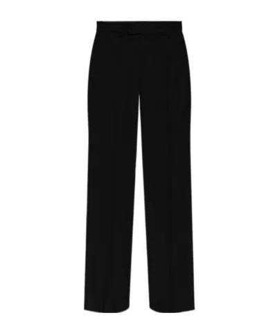 Versace Pleated Tailored Trousers In Black