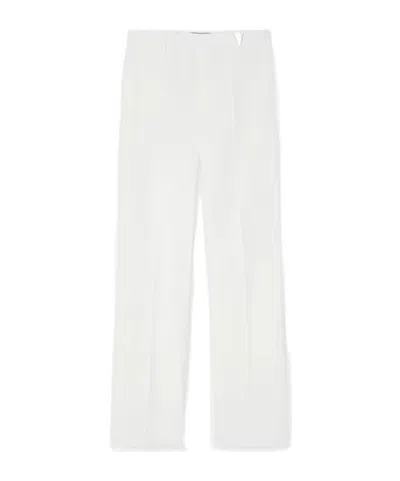Versace Pleated Tailored Trousers In White