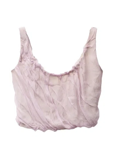 Versace Pleated Top In Purple
