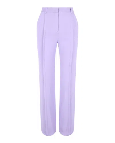 Versace Pleated Wide Leg Pants In Purple