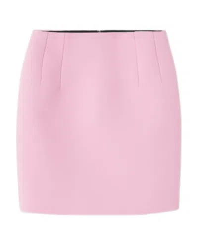 Versace Pleated Zipper Skirt In Pink