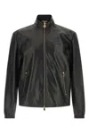 Versace Jacket High Collar Elastic Cuffs In Black