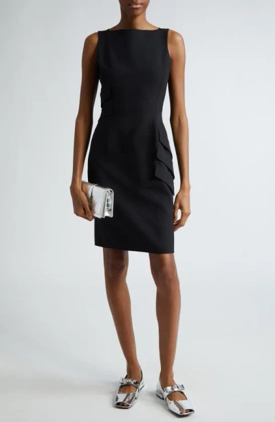 Versace Pocket Detail Sleeveless Sheath Dress In Black