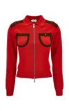 Versace Pocket-detailed Cotton-cashmere Sweater In Red