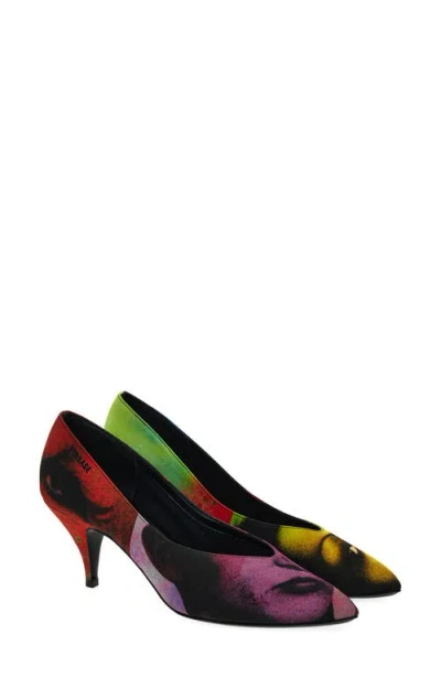 Versace Tina 65 Printed Silk Faille Pumps In Multi