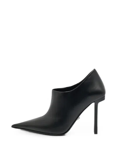 Pre-owned Versace Pointed-toe Ankle Boots In Black