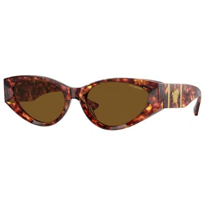 Versace Polarized Brown Cat Eye Ladies Sunglasses Ve4454 543783 55