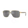 Versace Ve 2174 1252t3 Navigator Polarized Sunglasses In Dark / Gold / Grey / Silver