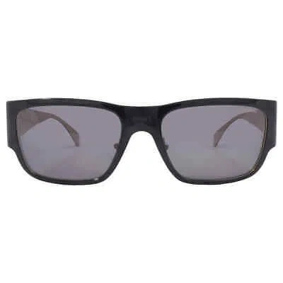 Pre-owned Versace Polarized Dark Grey Rectangular Men's Sunglasses Ve2262 143381 56 In Gray