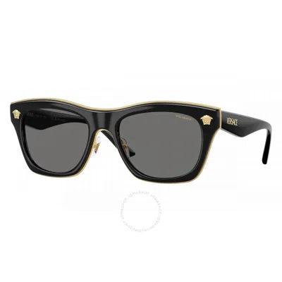 Versace Polarized Dark Grey Square Men's Sunglasses Ve2272 Gb1/81 53