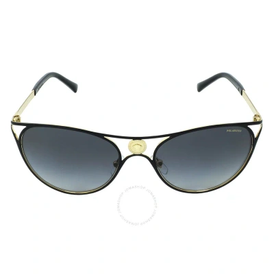 Versace Polarized Grey Gradient Cat Eye Ladies Sunglasses Ve2237 1433t3 57 In Black / Gold / Grey