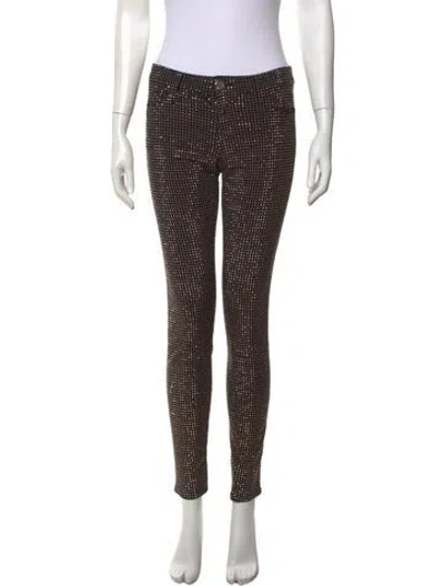 Pre-owned Versace Polka Dot Print Skinny Leg Pants In Multi