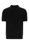 Versace Black Silk Blend Polo Shirt