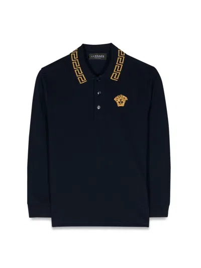 Versace Kids' Polo ml Medusa In Blue