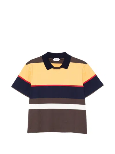 Versace Logo-embroidered Striped Cotton Polo T-shirt In Multi