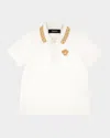 Versace Polo Piquet - Greca - Outline Medusa Embroidery In White