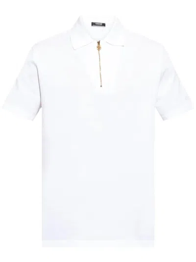 Versace Polo Piquet Fabric In White