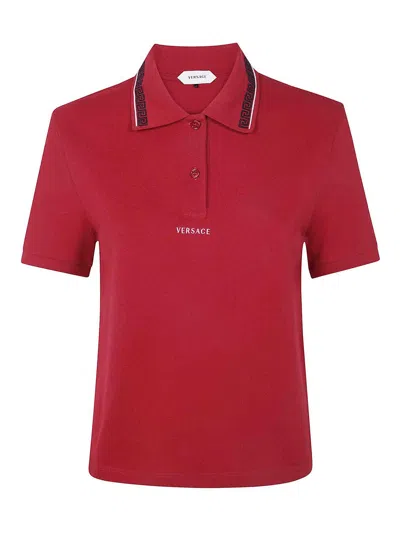 Versace Polo Piquet In Red