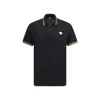 Versace Black Polo Shirt With Classic Collar And Medusa Embroidery