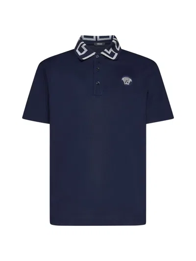 Versace Polo Shirt In Blue