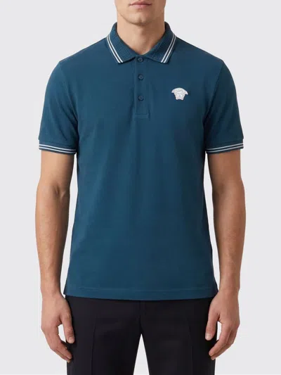 Versace Polo Shirt  Men Color Petroleum Blue