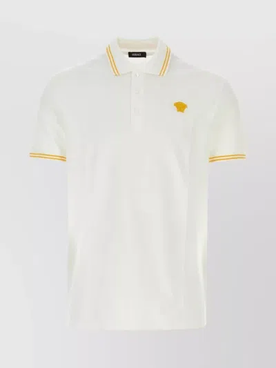 VERSACE POLO SHIRT PIQUET CONTRAST TRIM