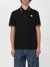 Versace Black Polo Shirt With Classic Collar And Medusa Embroidery In Black