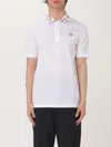 Versace Men Greca Polo Shirt With Short Sleeves In White