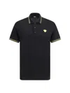 Versace Black Polo Shirt With Classic Collar And Medusa Embroidery