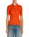 Versace Knitted Polo Shirt In Papaya