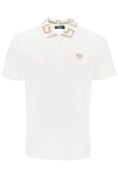 VERSACE VERSACE POLO SHIRT WITH GRECA COLLAR