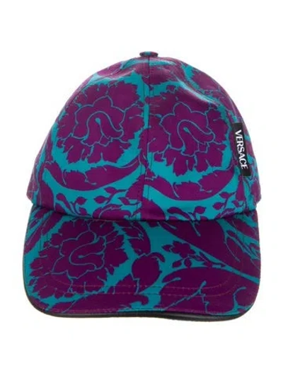 Pre-owned Versace Polyester Baseball Cap In Purple