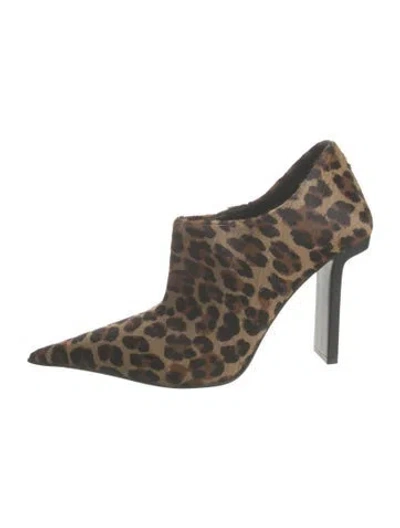 Pre-owned Versace Ponyhair Animal Print Pumps In Brown