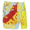 Versace Pop Acantus Barocco G Medusa Safety Pin Slit Mini Skirt In Multi