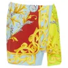 Versace Pop Acantus Barocco G Medusa Safety Pin Slit Mini Skirt In Multi