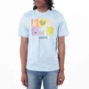 Versace Crew Neck Graphic Print Short Sleeves In Blue