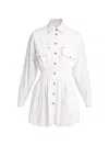 Versace Medusa Shirt Dress Chest Pockets Waist Detail In White