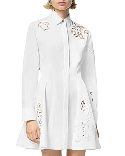 Versace Poplin Cut Out Mini Dress In White